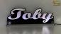 Preview: Ihr LED Wunschname "Toby" Namensschild Leuchtschild Truckerschild als Konturschnitt