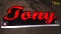 Preview: Ihr LED Wunschname "Tony" Namensschild Leuchtschild Truckerschild als Konturschnitt