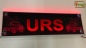 Preview: LED Namensschild Detailzeichnung Amitruck Gravur "URS" oder Wunschname in Großbuchstaben auf Rechteckplatte - Truckerschild Neonschild Leuchtschild