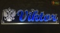 Preview: LED Namensschild Symbolik Russland Wappen Adler Gravur "Viktor" oder Wunschname als Konturschnitt - Truckerschild Neonschild Leuchtschild