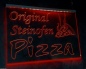 Preview: LED Werbeschild Angebotsschild Gravur "Original Steinofen Pizza" Ladenschild Lichtwerbung Leuchtreklame Leuchtschild