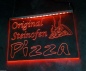 Preview: LED Werbeschild Angebotsschild Gravur "Original Steinofen Pizza" Ladenschild Lichtwerbung Leuchtreklame Leuchtschild