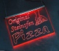 Preview: LED Werbeschild Angebotsschild Gravur "Original Steinofen Pizza" Ladenschild Lichtwerbung Leuchtreklame Leuchtschild