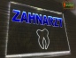 Preview: LED Werbeschild Firmenschild Gravur "ZAHNARZT" Arztschild Kanzleischild Ladenschild Praxisschild Leuchtreklame Leuchtschild