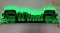 Mobile Preview: LED Namensschild Detailzeichnung Zugmaschine Gravur "Winni" oder Wunschname als Konturschnitt - Truckerschild Neonschild Leuchtschild