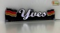 Preview: LED Namensschild Symbolik Flagge Deutschland BRD Gravur "Yves" oder Wunschname + beliebige Fahne horizontal dreifarbig als Konturschnitt - Truckerschild Neonschild Leuchtschild