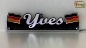 Preview: LED Namensschild Symbolik Flagge Deutschland BRD Gravur "Yves" oder Wunschname + beliebige Fahne horizontal dreifarbig als Konturschnitt - Truckerschild Neonschild Leuchtschild