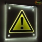 Preview: LED Hinweisschild quadratisch Gravur “Achtung Gefahr Warnung" Info-Schild Signalschild Werbeschild Leuchtschild