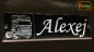 Preview: LED Namensschild Detailzeichnung Zugmaschine Gravur "Alexej" oder Wunschname auf Rechteckplatte - Truckerschild Neonschild Leuchtschild