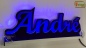 Mobile Preview: Ihr LED Wunschname "André" Namensschild Leuchtschild Truckerschild