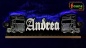 Mobile Preview: LED Namensschild Detailzeichnung Zugmaschine Gravur "Andrea" oder Wunschname als Konturschnitt - Truckerschild Neonschild Leuchtschild