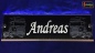 Preview: LED Namensschild Detailzeichnung Zugmaschine Gravur "Andreas" oder Wunschname auf Rechteckplatte - Truckerschild Neonschild Leuchtschild