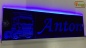 Preview: LED Namensschild Detailzeichnung Zugmaschine Gravur "Anton" oder Wunschname auf Rechteckplatte - Truckerschild Neonschild Leuchtschild