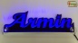 Preview: Ihr LED Wunschname "Armin" Namensschild Leuchtschild Truckerschild