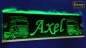 Preview: LED Namensschild Detailzeichnung Zugmaschine Gravur "Axel" oder Wunschname auf Rechteckplatte - Truckerschild Neonschild Leuchtschild