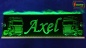 Preview: LED Namensschild Detailzeichnung Zugmaschine Gravur "Axel" oder Wunschname auf Rechteckplatte - Truckerschild Neonschild Leuchtschild