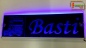 Preview: LED Namensschild Detailzeichnung Zugmaschine Gravur "Basti" oder Wunschname auf Rechteckplatte - Truckerschild Neonschild Leuchtschild