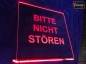 Preview: LED Hinweisschild quadratisch Gravur “Bitte nicht stören" Info-Schild Signalschild Werbeschild Leuchtschild