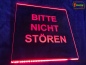 Preview: LED Hinweisschild quadratisch Gravur “Bitte nicht stören" Info-Schild Signalschild Werbeschild Leuchtschild