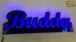 Preview: Ihr LED Wunschname "Buddy" Namensschild Leuchtschild Truckerschild