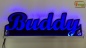 Preview: Ihr LED Wunschname "Buddy" Namensschild Leuchtschild Truckerschild