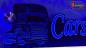 Preview: LED Namensschild Detailzeichnung Zugmaschine Gravur "Carsten" oder Wunschname als Konturschnitt - Truckerschild Neonschild Leuchtschild