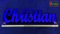 Preview: Ihr LED Wunschname "Christian" Namensschild Leuchtschild Truckerschild