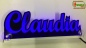 Preview: Ihr LED Wunschname "Claudia" Namensschild Leuchtschild Truckerschild