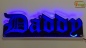 Mobile Preview: Ihr LED Wunschname "Daddy" Altdeutsch Frakturschrift Namensschild Leuchtschild Truckerschild Konturschnitt