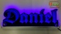 Mobile Preview: Ihr LED Wunschname "Daniel" Altdeutsch Frakturschrift Namensschild Leuchtschild Truckerschild Konturschnitt
