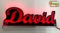 Preview: Ihr LED Wunschname "David" Namensschild Leuchtschild Truckerschild