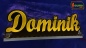 Preview: Ihr LED Wunschname "Dominik" Namensschild Leuchtschild Truckerschild