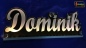 Preview: Ihr LED Wunschname "Dominik" Namensschild Leuchtschild Truckerschild