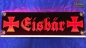 Preview: LED Namensschild Symbolik Eisernes Kreuz Gravur "Eisbär" oder Wunschname in Frakturschrift Altdeutsch als Konturschnitt - Truckerschild Neonschild Leuchtschild