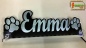 Preview: LED Namensschild Symbolik Tatze Gravur "Emma" oder Wunschname als Konturschnitt - Truckerschild Neonschild Leuchtschild