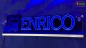 Preview: LED Namensschild Detailzeichnung Zugmaschine Gravur "ENRICO" oder Wunschname als Konturschnitt - Truckerschild Neonschild Leuchtschild