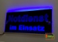 Preview: LED Leuchtschild, Warnschild, Einsatzschild " Notdienst im Einsatz " Gravur