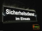 Preview: LED Leuchtschild, Warnschild, Einsatzschild " Sicherheitsdienst " Gravur