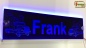 Mobile Preview: LED Namensschild Detailzeichnung Amitruck Gravur "Frank" oder Wunschname auf Rechteckplatte - Truckerschild Neonschild Leuchtschild