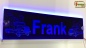 Preview: LED Namensschild Detailzeichnung Amitruck Gravur "Frank" oder Wunschname auf Rechteckplatte - Truckerschild Neonschild Leuchtschild