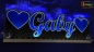 Mobile Preview: LED Namensschild Symbolik Herzen Gravur "Gaby" oder Wunschname als Konturschnitt - Truckerschild Neonschild Leuchtschild