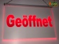 Preview: LED Hinweisschild Gravur “Geöffnet" Info-Schild Signalschild Werbeschild Leuchtschild