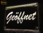 Preview: LED Hinweisschild "Geöffnet" | Acrylglas Leuchtschild