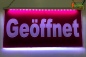 Preview: LED Hinweisschild schmal Gravur “Geöffnet" Info-Schild Signalschild Werbeschild Leuchtschild