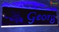Preview: LED Namensschild Detailzeichnung Zugmaschine Gravur "Georg" oder Wunschname auf Rechteckplatte - Truckerschild Neonschild Leuchtschild