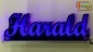 Preview: Ihr LED Wunschname "Harald" Namensschild Leuchtschild Truckerschild