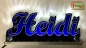 Preview: Ihr LED Wunschname "Heidi" Namensschild Leuchtschild Truckerschild