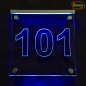 Mobile Preview: LED Hausnummer Ziffer "101" - Hausnummernleuchte Außenwandleuchte Außenlampe Leuchtschild