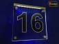 Preview: LED Hausnummer Ziffer "16" - Hausnummernleuchte Außenwandleuchte Außenlampe Leuchtschild