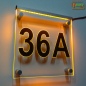 Preview: LED Hausnummer Ziffer "36a" - Hausnummernleuchte Außenwandleuchte Außenlampe Leuchtschild